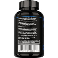 Prime Test Night Duty bottle back label with suggested use, drowsiness warning, safety information and barcode